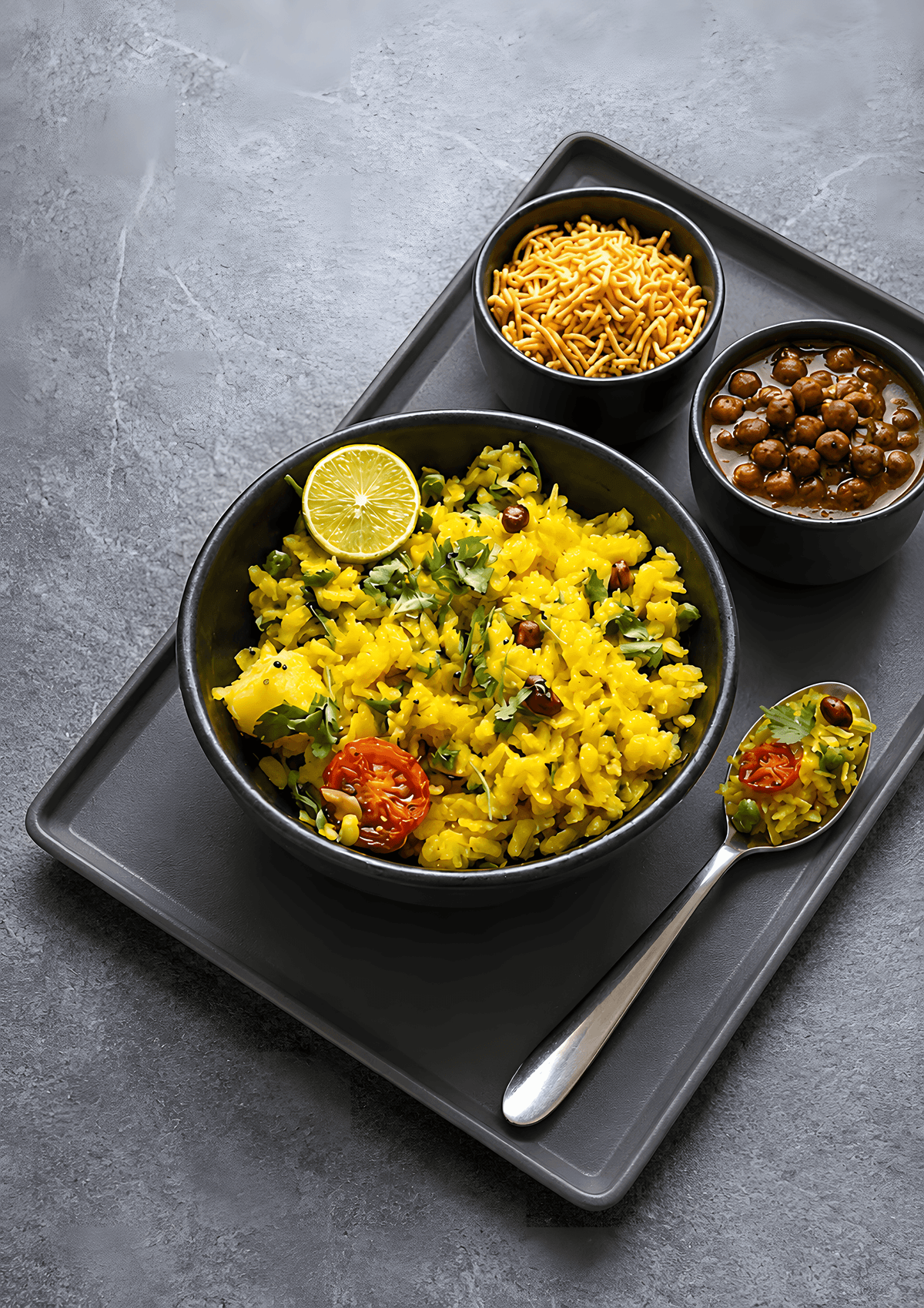 Channa Poha With Tray